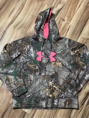 Under Armour Realtree Camouflage Hooded Sweatshirt Pink Accent Size L